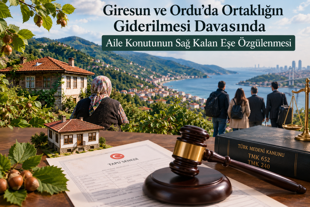 Giresun ve Ordu’da Ortaklığın Giderilmesi: Aile Konutunun Sağ Kalan Eşe Özgülenmesi